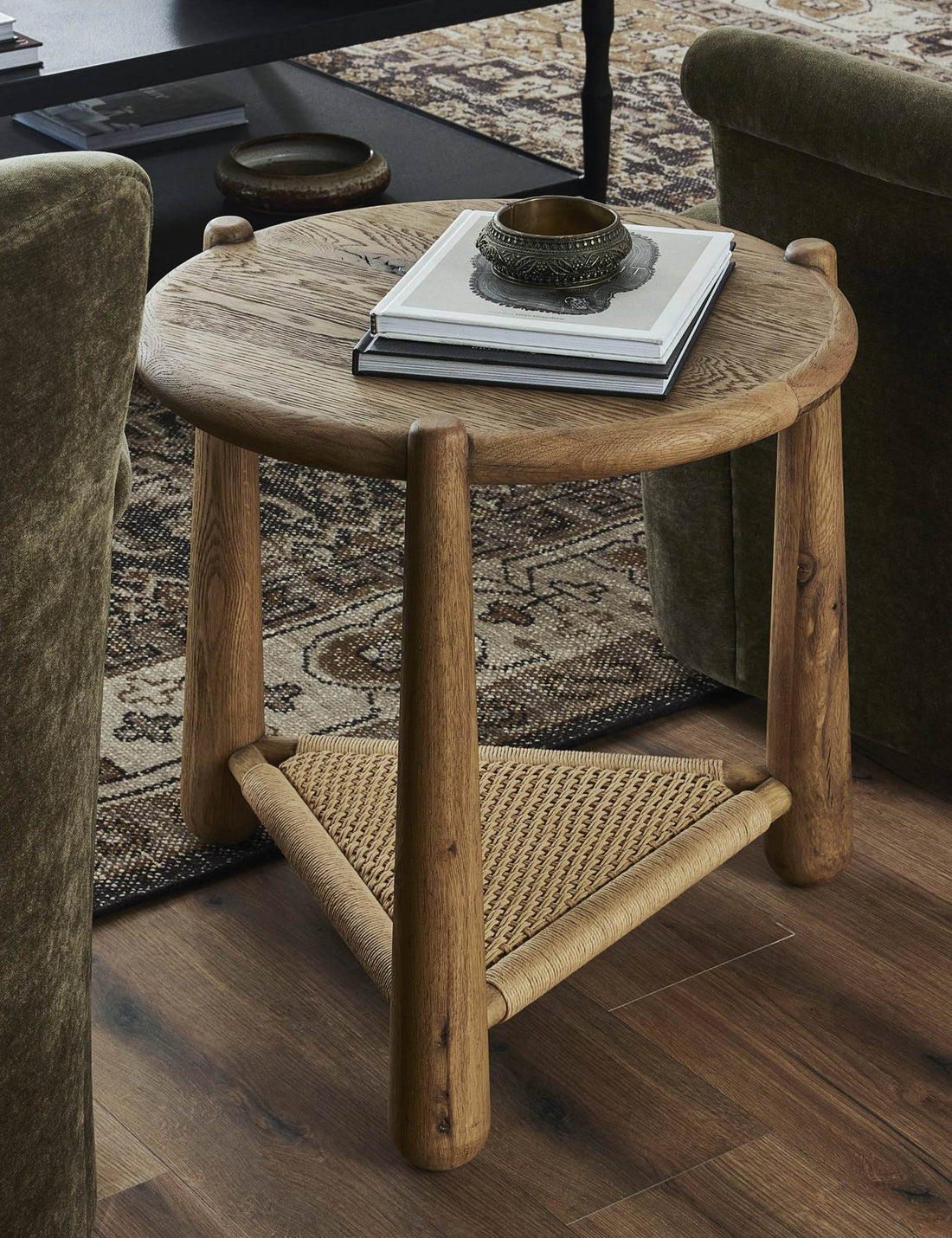 ENLOE End Table – Sculpted Simplicity in Natural Oak