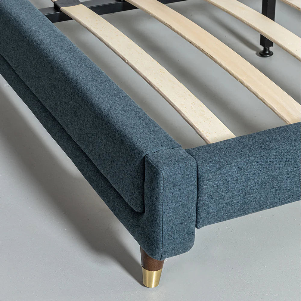 MAPLE – Dark Blue Fabric Bed