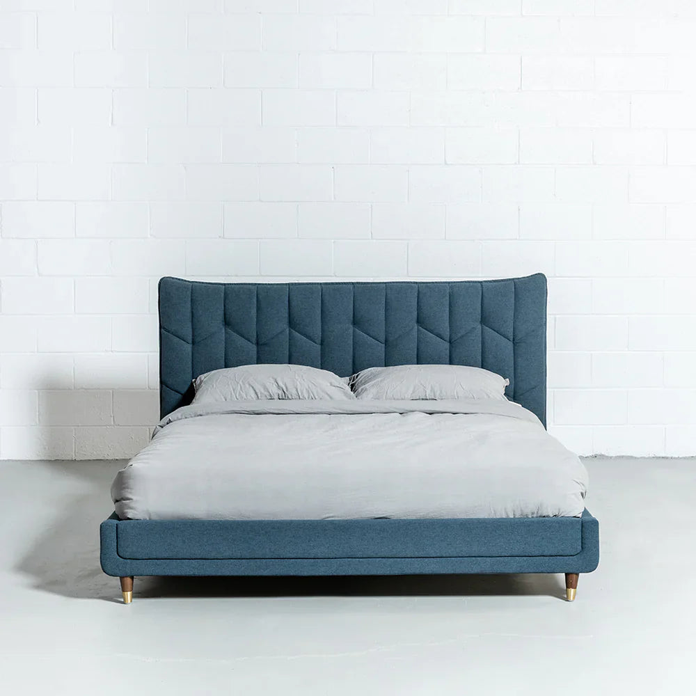 MAPLE – Dark Blue Fabric Bed