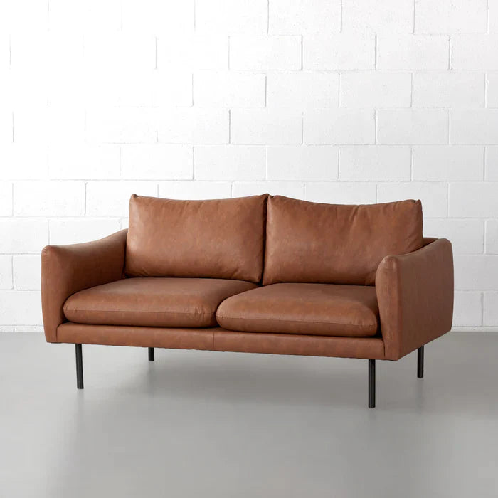 MAPLETON 2-Seater Sofa – Brown Vegan Leather