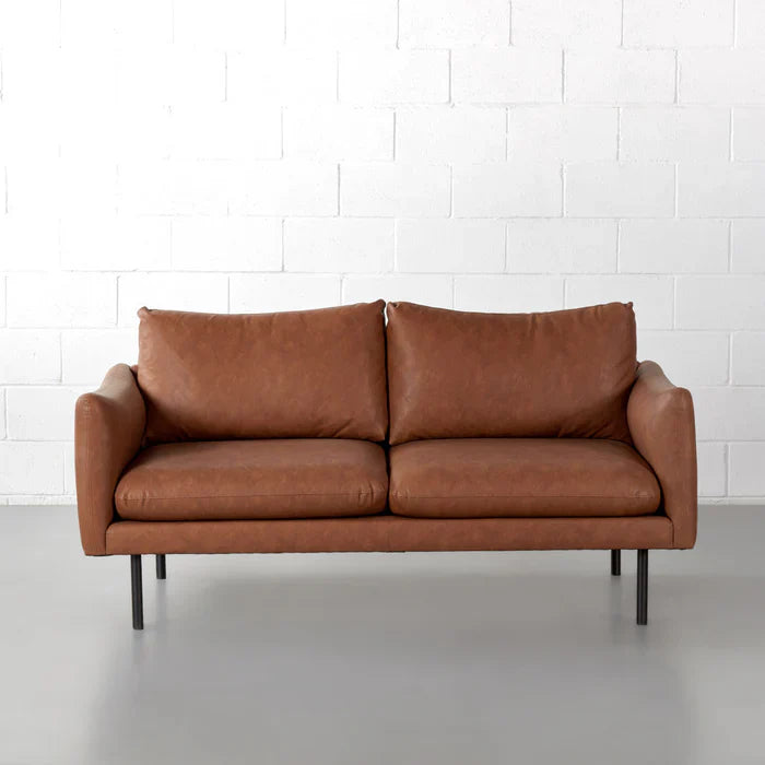 MAPLETON 2-Seater Sofa – Brown Vegan Leather
