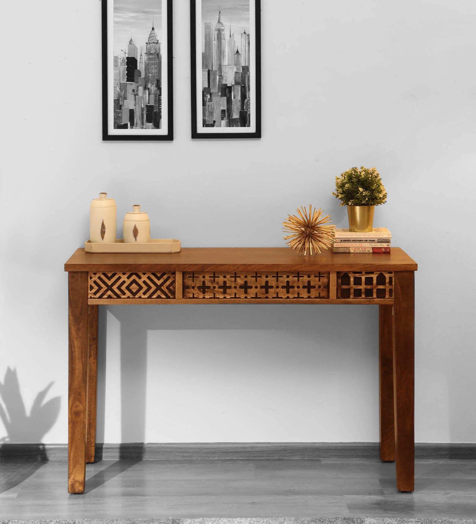 Solid Wood Console Table – Provincial Teak Finish